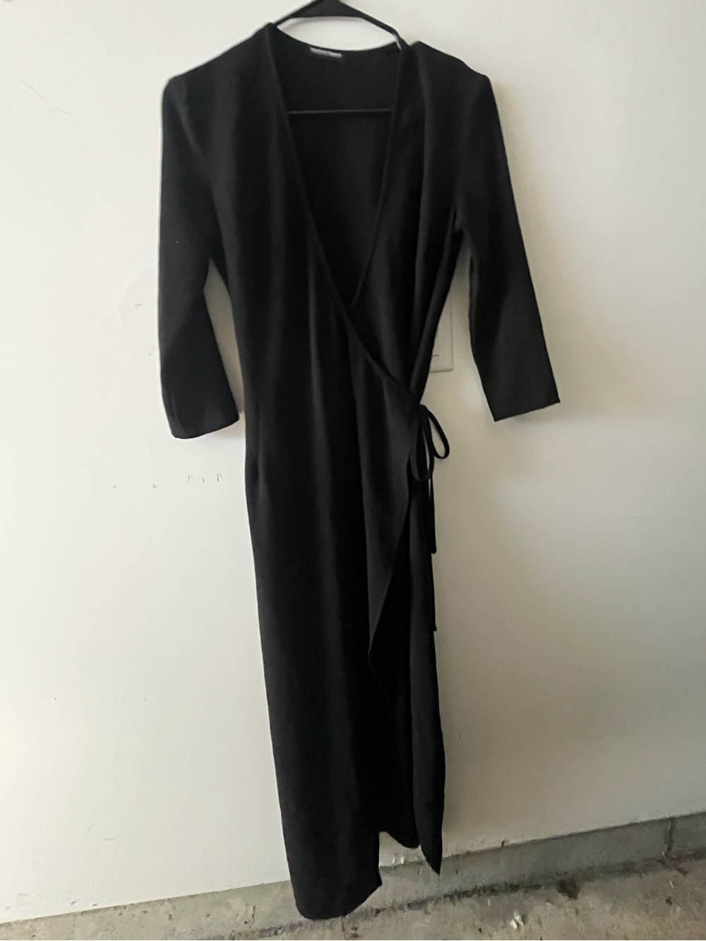American Apparel Black Sheath Wrap Dress